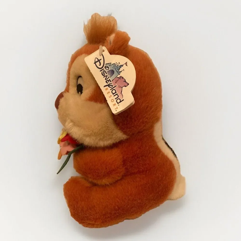 DISNEY Chip And Dale DALE Chipmunk Holding Flowers Plush Stuffed Toy New W/ Tags